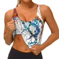 thumbnail image 3 of Balery Colorful Floral Jellyfish Sujetadores deportivos con espalda cruzada para mujer, acolchados, sin costuras, de alto impacto, ideales para yoga, gimnasio, entrenamiento y fitness.-XX-Large, 3 of 8