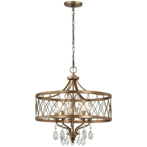 Chandelier 5 Light Olympus Gold in Traditional Style 21 inches Tall By 20.5 inches Wide Bailey Street Home 57-Bel-2254814