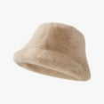 thumbnail image 2 of Riforla Fisherman Hat for Autumn Winter Adjustable Warm Solid Color Bucket Hat for Outdoor Activities Bomber Hats Beige, 2 of 3
