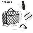thumbnail image 6 of Gray and White Checkered Pattern Insulated Lunch Bag Teens,Bento School Lunch Bag for Teens for Work,Picnic or Travel 10.6x7.7x4.3 Inches,12 Can Capacity, 6 of 6