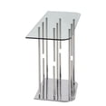 thumbnail image 3 of Maklaine 15.75" Contemporary Glass Floating Pedestal Sofa Table in Clear, 3 of 4