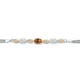 thumbnail image 2 of 925 Silver and 10K Yellow Gold Ecstasy Mystic Topaz and White Moissanite and White Lab Grown Diamond Bracelet for Women (2.06 Cttw, Gemstone November Birthstone, Oval, Wheat Chain, 6.5 inches), 2 of 5