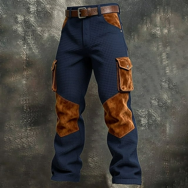 Pantalon en Tricot Décontracté avec Design Utilitaire Rétro pour Activités Quotidiennes et Extérieures, Coupe Confortable et Multiples Poches
