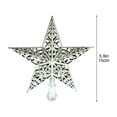 thumbnail image 3 of Hvmvliv Hollow Star Christmas Tree Topper Christmas Five Pointed Star Tree Top Ornament 3D Star Xmas Treetop Decoration for Christmas Party Silver, 3 of 7