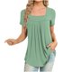 thumbnail image 2 of Fiudx Liquidación de Ofertas Flash Blusa Holgada de Manga Corta con Cuello Redondo Informal a La Moda para Mujer, 2 of 4