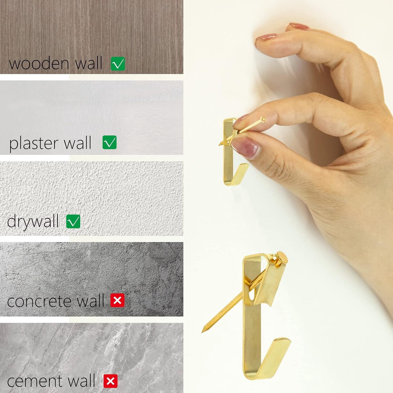 Picture Hanging Kit, Heavy Duty Picture Hangers, Picture Hanging Hooks, Hardware for Picture Frame, Painting, Portraits, Mirror