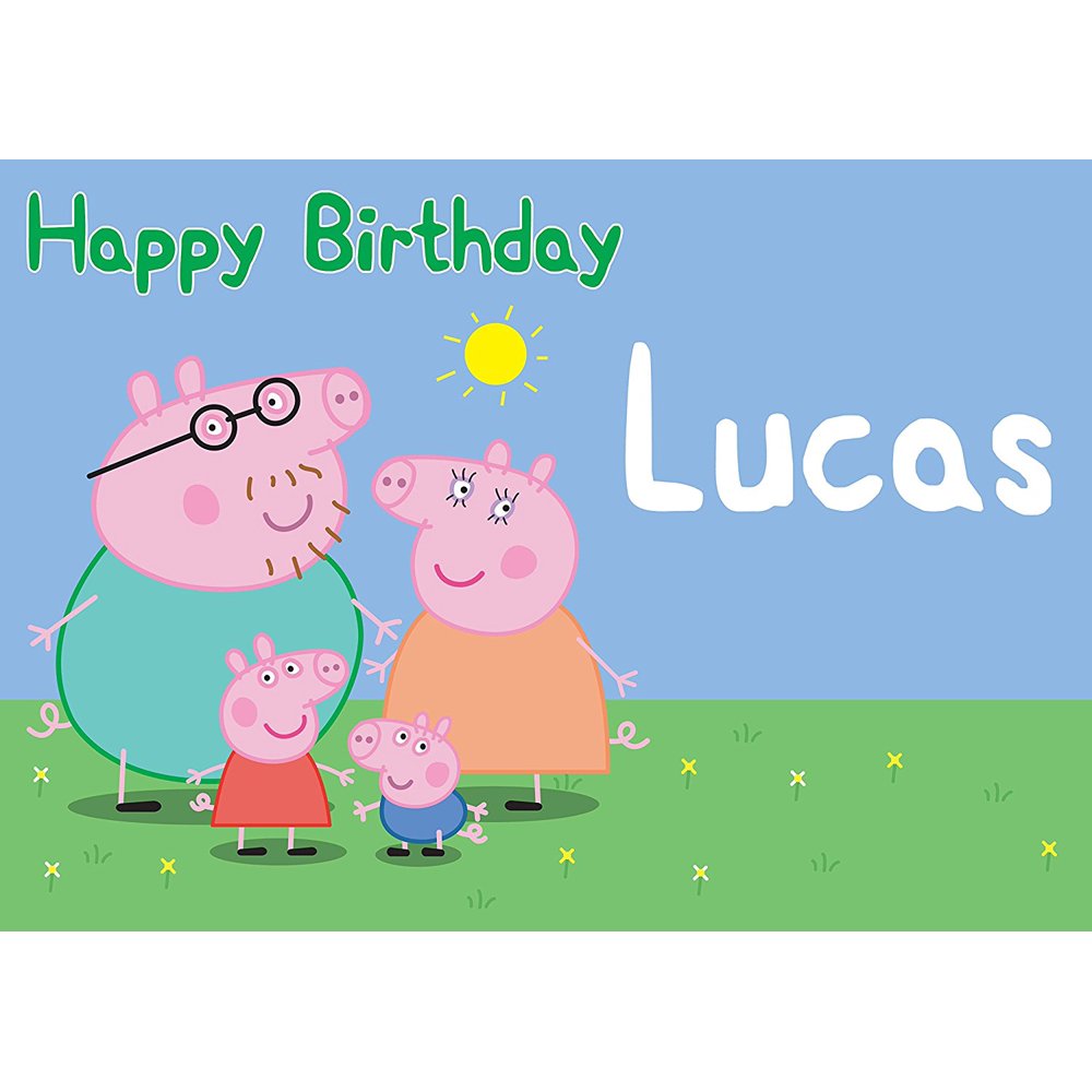 Peppa Pig Personalized Cake Topper Icing Sugar Paper A4