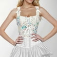 thumbnail image 2 of TAIAOJING Women Elegant Vintage Cap Sleeves Brocade Bustier Corset Tops, 2 of 6