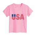 thumbnail image 4 of TOWED22 4th of July T-Shirt Toddler Boy Girl Fourth Star American Flag USA Patriotic Memorial Day Shirt Kid Independence Tee Top（Pink,7-8 Y）, 4 of 4