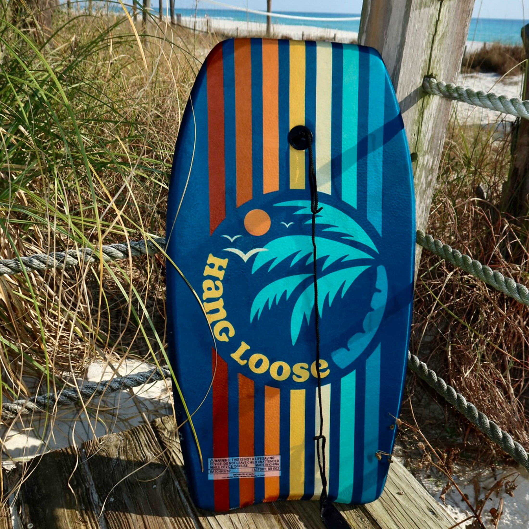 (2 pack) Bluewater Beach 33" Foam Bodyboard with Leash, 95-125 lbs., Hang Loose Print