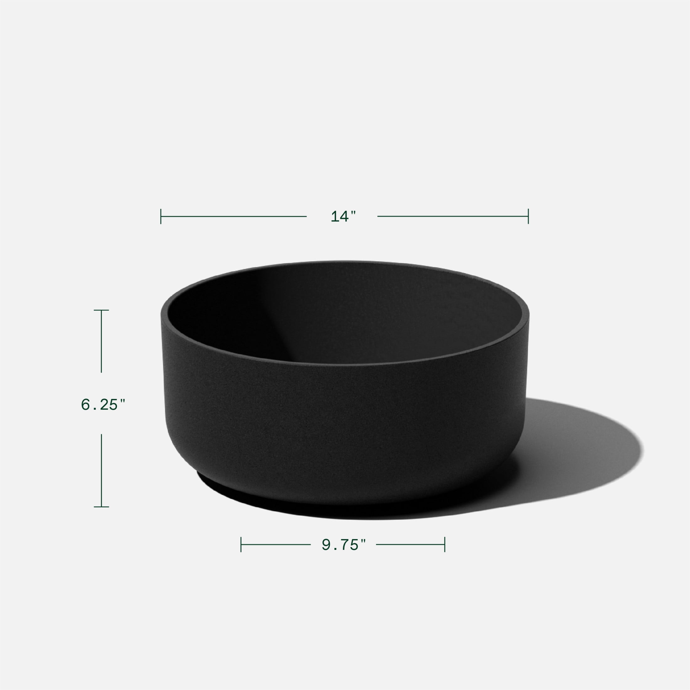 Veradek Mason Series Kona Bowl 14" Plastic-Stone Planter 2-Pack Black