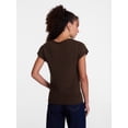 thumbnail image 4 of Scenario Women's and Women's Plus Pullover Rollneck Lightweight Sweater with Short Sleeves, Sizes XS-4X, 4 of 6
