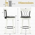 thumbnail image 3 of Gymax 26'' Set of 2 Bar Stools w/ Footrest Rubber Wood Frame & Tufted Rivets, 3 of 7
