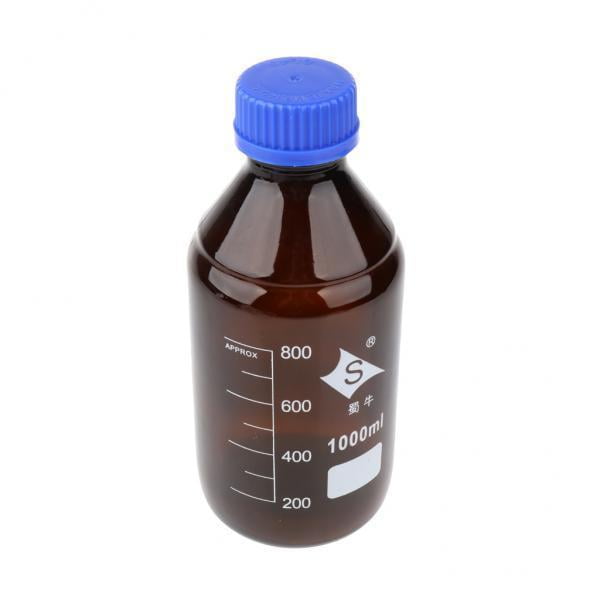 koolsoo 2x BOROSILICATE GLASS REAGENT BOTTLE with GRADUATION 100 250 500 1000ml - Brown,