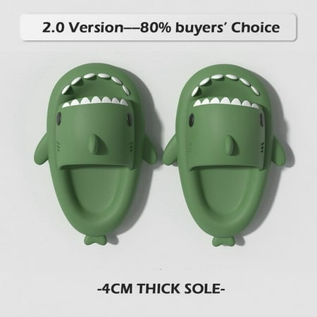 

QWZNDZGR Summer Shark Slippers Woman 2022 Indoor Thick Non-slip Sandals Couples Cartoon Shark Slides Beach sandals Flip Flops Soft Eva