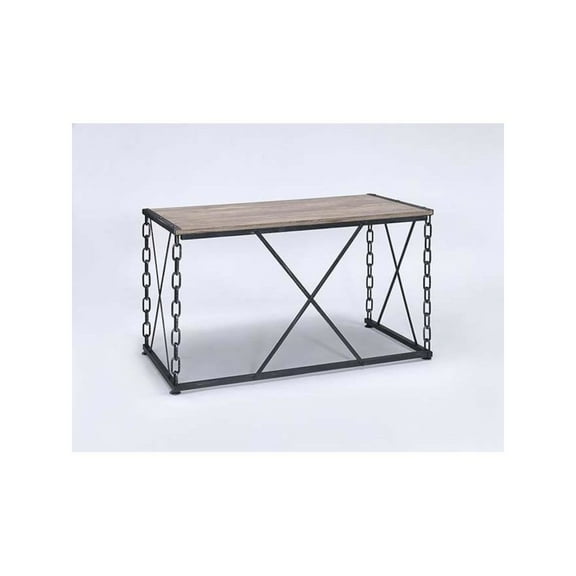 ACME Jodie Console Table in Rustic Oak & Black Finish