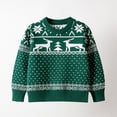 thumbnail image 2 of KHONTS Toddler Boy Girl Christmas Sweater Pullover Reindeer Snowman Sweatshirts Winter and Fall Warm Soft Cute Casual Tops,Sizes 18M-6Y Dark Green 100, 2 of 9