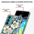 thumbnail image 4 of Allytech Motorola Moto Edge 20 Case Clear, Flower Series Crystal Clear Back Cover Flexible TPU Silicone Shockproof Drop Proof Anti-yellow Protection Case Cover for Moto Edge 20, White Flower, 4 of 5