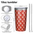 thumbnail image 4 of Christmas Cartoon Dog Paw 10oz Tumblers Stainless Steel Tumbler with Lid and Straw,Vacuum Insulated Double Wall Travel Tumbler Cups with Cleaning Brush for Coffee, Tea, 4 of 4