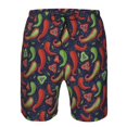 thumbnail image 3 of Cauagu Red Chili Print Men's Swim Trunks,Hawaiian Bathing Suit Swimsuits Beach Shorts with Pockets for Men Quick Dry Swimming Board Shorts-XX-Large, 3 of 6