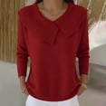 thumbnail image 2 of Breezora Chandail en Tricot pour Femmes avec Col Rond Manches Longues Ajusté Confortable Décontracté pour Style Moderne Taille m Rouge, 2 of 4
