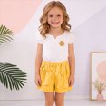 thumbnail image 2 of Xyant Toddler Baby Girls Clothes 2Pcs Summer Outfits Ruffle Sleeve T-shirt + Solid Shorts Cute Infant Girl Clothes Set (Yellow,18-24 Months), 2 of 6
