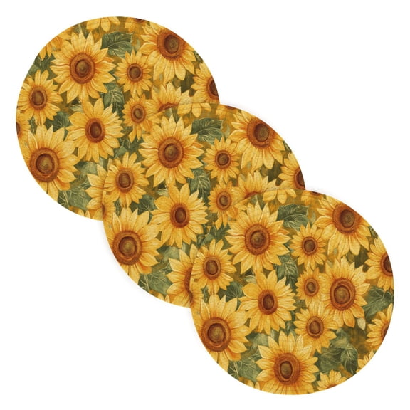 BZSMCE Mats for Pots,Pans Place Sunflower Simple Style Pattern Pot Mats