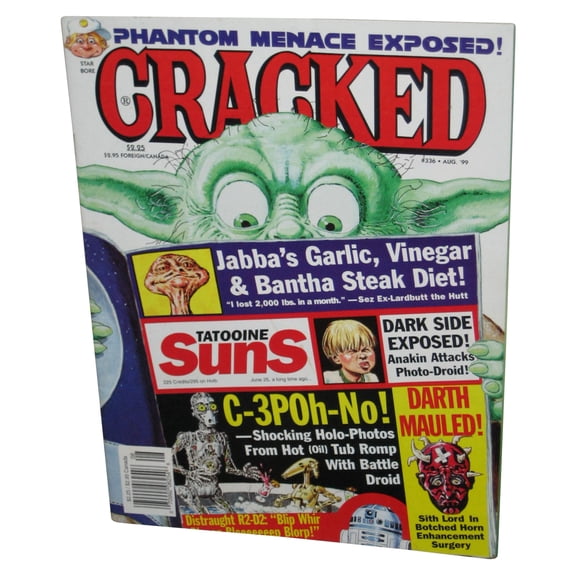 Cracked Star Wars Yoda Cover Aug' 99 Magazine Book #336