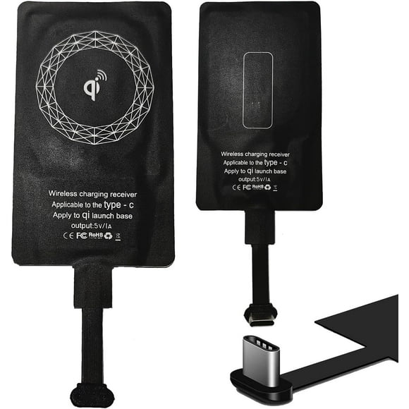 shiyou-Type C Qi Wireless Charger Receiver Charging Adapter Compatible with Samsung LG Moto Sony Alcatel All Android Device Type-C