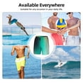 thumbnail image 6 of Lsque Teal and Peach Pattern Swim Trunks- Bathing Suit Compression Liner - Beach Swim Shorts Swimwear - (S-3XL) - Stretch Quick Dry-Large, 6 of 6