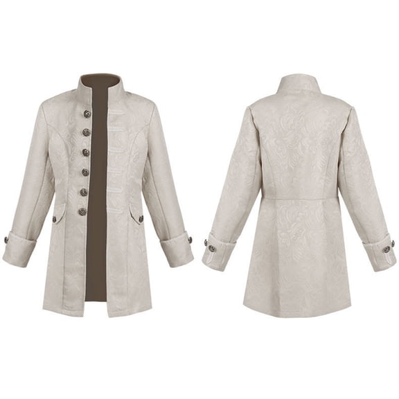 Trikvn Boys Vintage Steampunk Tailcoat Jacket Gothic Victorian Frock Coat Stand Collar Long Sleeve Halloween Cosplay Costume Outerwear for Theatrical Performance
