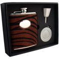 thumbnail image 1 of Visol VSET32-1285 Tiger 6 oz Leather Stellar Flask Gift Set, 1 of 1