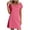 Hot Pink, variant on ZQUUVOU Sundresses for Women Solid Crewneck Short Sleeve Ruched T-shirt Dress Casual Loose Beach Vacation Mini Dress Dark Blue