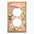 thumbnail image 2 of Metal Light Switch Plate Outlet Cover Beige Floral Leaf Letter Damask FLW057, 2 of 13