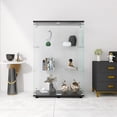 thumbnail image 4 of Holaki Two-door 3 Shelves Glass Display Cabinet with Door, Floor Standing Curio Bookshelf for Living Room Bedroom Office, 49.49"x 31.77"x 14.37", Black, 4 of 11