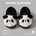 thumbnail image 2 of XIMIN Toddler Boys Girls Cute Slippers Panda Fluffy Fuzzy Slippers Non-Skid Cartoon Shoes Animal Plush Indoor House Slip-on Shoes Winter Warm House Slipper, 2 of 7