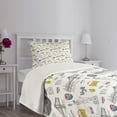 thumbnail image 3 of Ambesonne USA Quilted Bedspread Set 2 Pcs, Liberty Manhattan, Twin Size, Yellow Grey White, 3 of 5