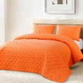 thumbnail image 3 of Exclusivo Mezcla Bed Quilt Set Twin Size for All Seasons, Stitched Pattern Quilted Bedspread/ Bedding Set/ Coverlet with 1 Pillow sham, Lightweight and Soft, Orange, 3 of 7