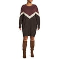 thumbnail image 5 of Terra & Sky Women's Plus Size Color Block Sweater Dress, 5 of 5