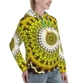 thumbnail image 6 of Lsque Yellow Mandala Pattern Casual Women's Hoodie,Hooded Sweatshirt with Kangaroo Pocket,Pullover Hoodie with Eye-catching Drawstrings-Large, 6 of 7
