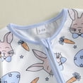 thumbnail image 5 of JAJAHO Baby Jumpsuits Boys Girls Easter Bunny Printed Long Sleeve Zipper Lightweight Romper 0-12M Soft Onesie, 5 of 8