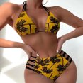 thumbnail image 1 of Bikinis Traje De Baño Bikinis divididos Traje de baño Impreso Sexy Traje de baño de dos piezas Sin espalda (Amarillo M) Cgtredaw Para estrenar, 1 of 1