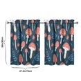 thumbnail image 4 of Mushroom (6) Kitchen Curtains - Vintage Tier Curtains for Bathroom Living RV Rod Pocket Window Drapes 36 Inch 2 Panels Set 28"x36" Window Treatment Tiers, 4 of 4