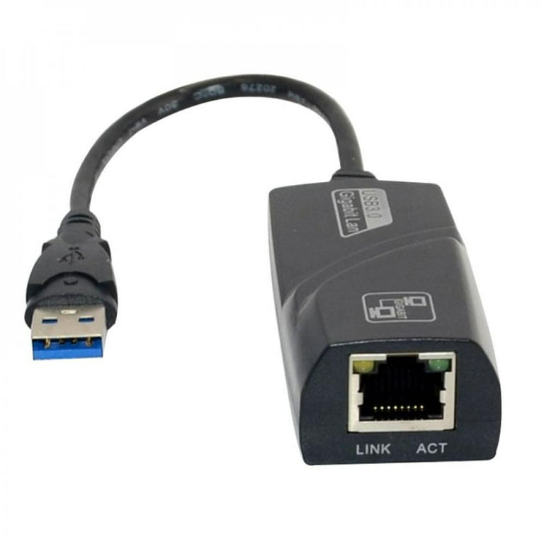 CABLE ADAPTADOR USB 3.0 A LAN RJ-45 GIGABIT 10/100/1,000 MBPS RJ45 NETCOM –  Compukaed
