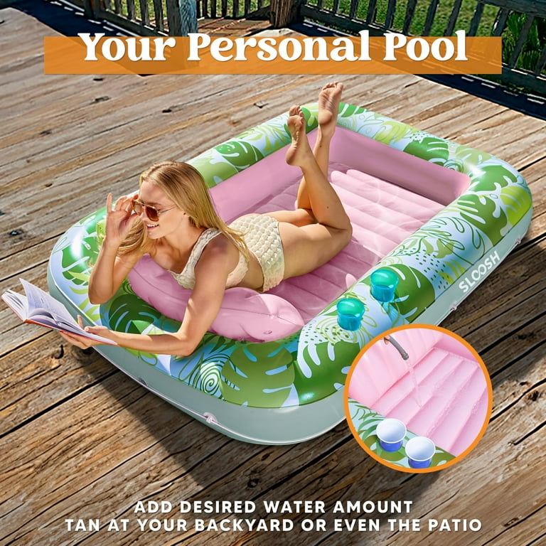 SLOOSH Inflatable Tanning Pool Lounger Float, 85