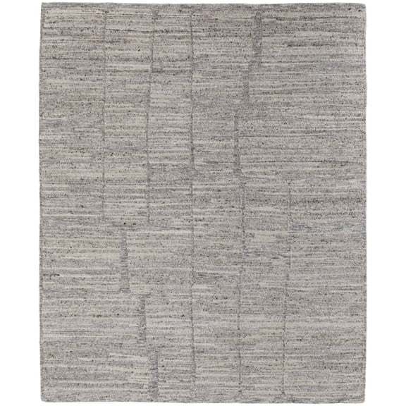 6' X 9' Taupe and Gray Abstract Hand Woven Worn Faded Area Rug