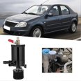 thumbnail image 2 of Universal Aluminum Alloy Oil Tank Reservoir Catch Can with 2 Port Accessory Kit (Black), 2 of 3