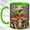 Green, variant on Frog Mushroom Coffee Mug, Woodland Frog Mug, Ceramic 11 oz