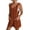 Dark Brown, variant on Women's Adjustable Strap Knot Front Romper Short Jumpsuit Overalls with Pocket