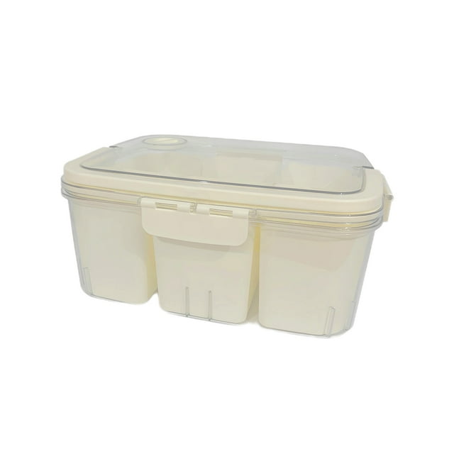 Ohufall Grande Capacité Boîte à Collations Conteneur Portable avec Couvercle et Poignée, Rangement Transparent pour Voyage (Accessoire Boîte à Collations)